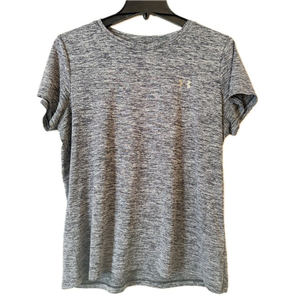 Under Armour HeatGear Short Sleeve Performance Tee Gray Women's Large (b2)